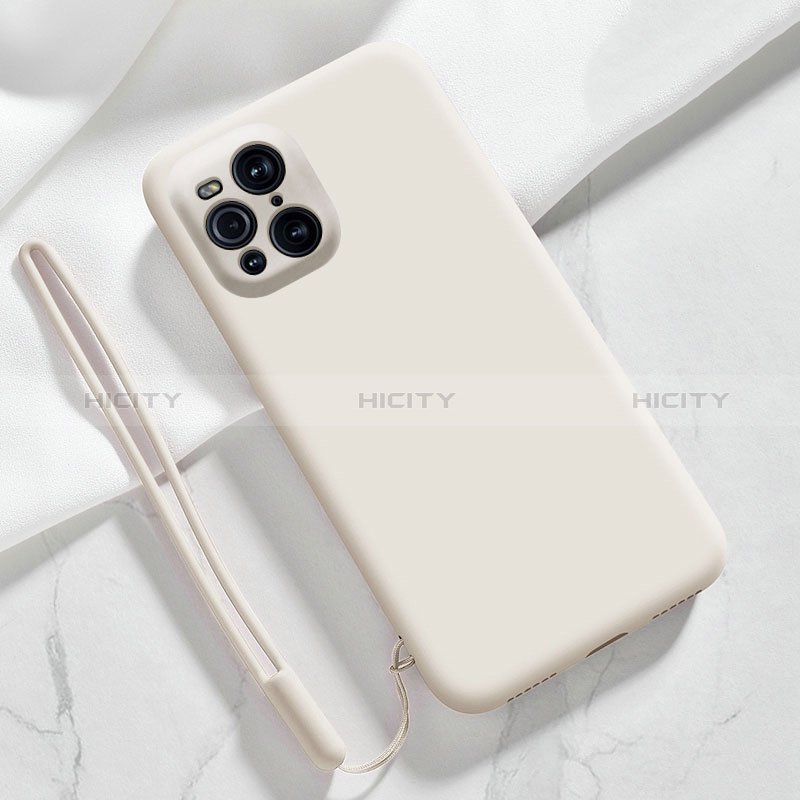 Funda Silicona Ultrafina Goma 360 Grados Carcasa S02 para Oppo Find X3 5G Blanco