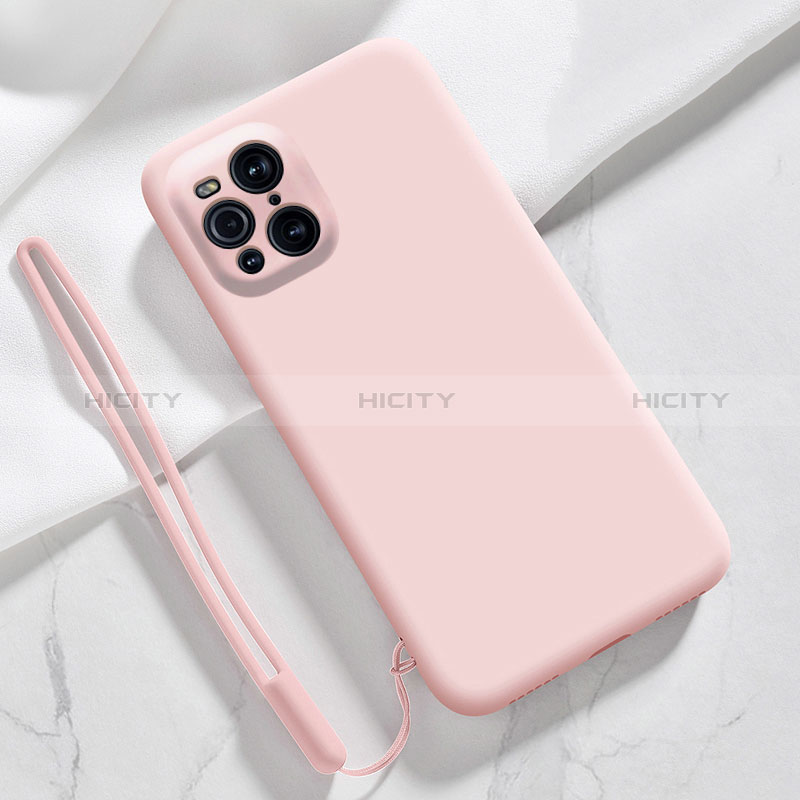 Funda Silicona Ultrafina Goma 360 Grados Carcasa S02 para Oppo Find X3 5G Rosa