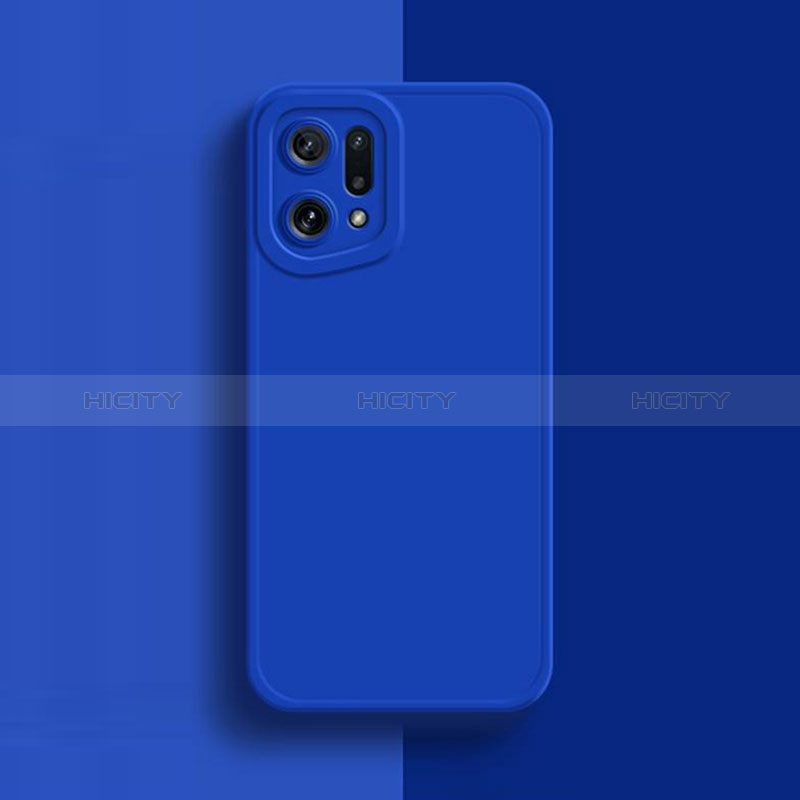 Funda Silicona Ultrafina Goma 360 Grados Carcasa S02 para Oppo Find X5 5G Azul