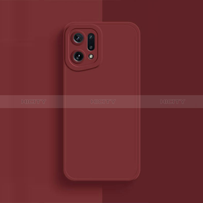 Funda Silicona Ultrafina Goma 360 Grados Carcasa S02 para Oppo Find X5 5G Rojo