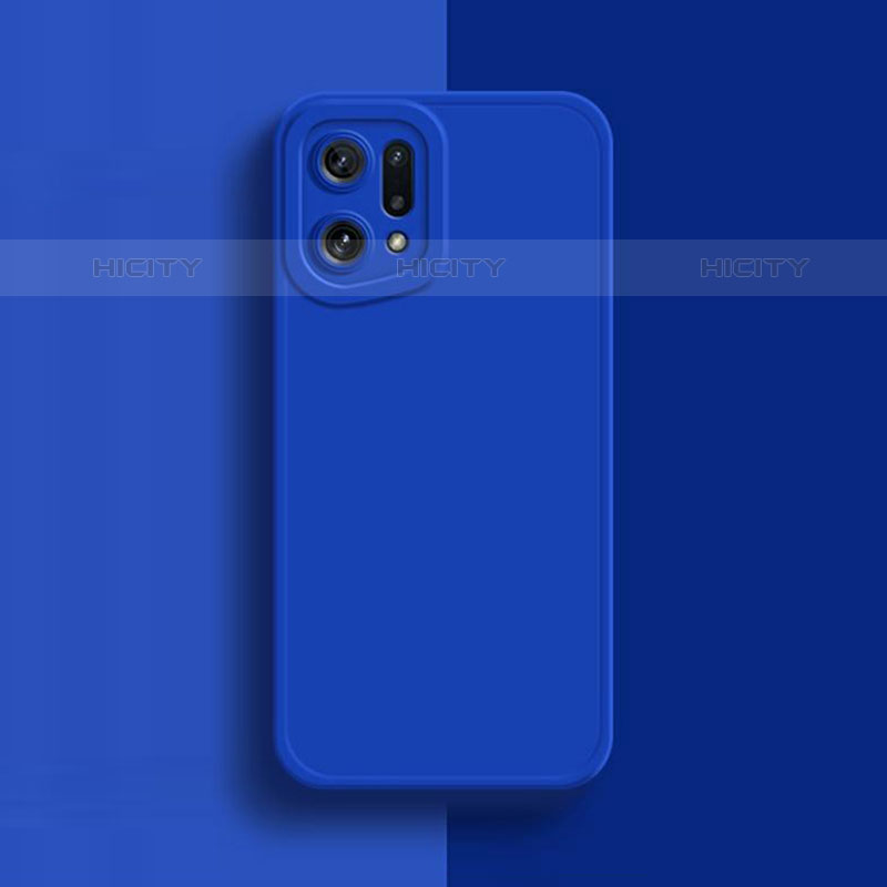 Funda Silicona Ultrafina Goma 360 Grados Carcasa S02 para Oppo Find X5 Pro 5G Azul