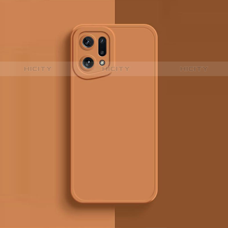 Funda Silicona Ultrafina Goma 360 Grados Carcasa S02 para Oppo Find X5 Pro 5G Naranja