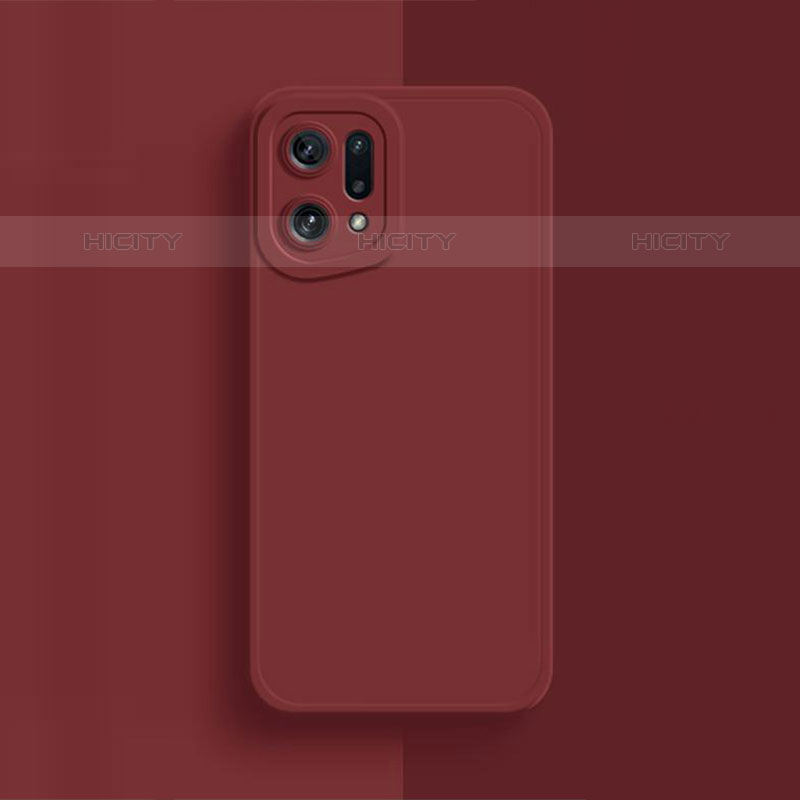 Funda Silicona Ultrafina Goma 360 Grados Carcasa S02 para Oppo Find X5 Pro 5G Rojo