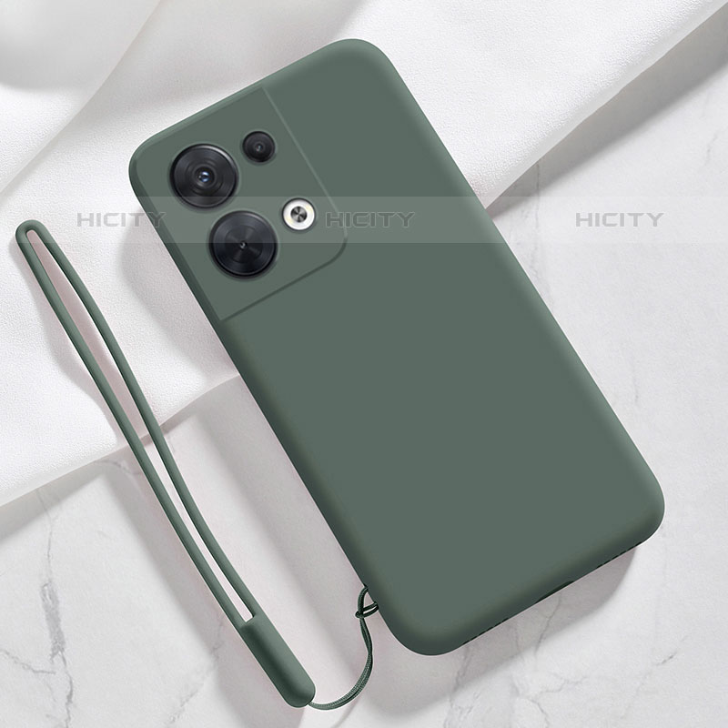 Funda Silicona Ultrafina Goma 360 Grados Carcasa S02 para Oppo Reno9 Pro 5G Verde Noche