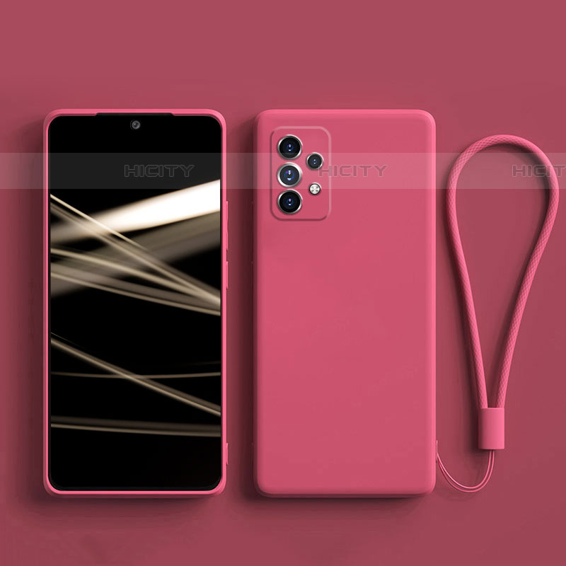 Funda Silicona Ultrafina Goma 360 Grados Carcasa S02 para Samsung Galaxy A72 4G Rosa Roja