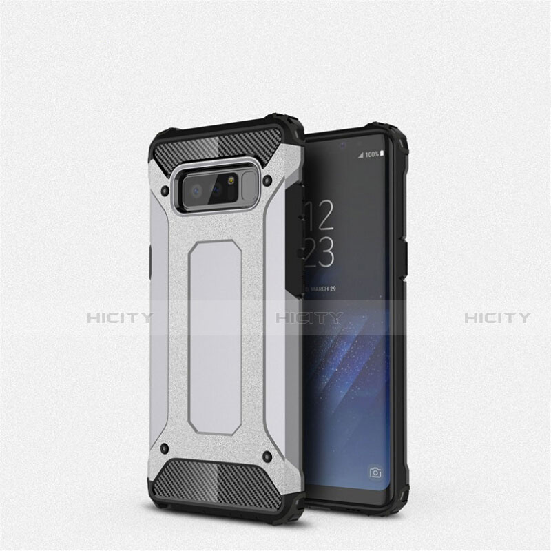 Funda Silicona Ultrafina Goma 360 Grados Carcasa S02 para Samsung Galaxy Note 8 Plata