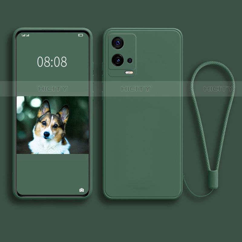 Funda Silicona Ultrafina Goma 360 Grados Carcasa S02 para Vivo iQOO 8 Pro 5G Verde