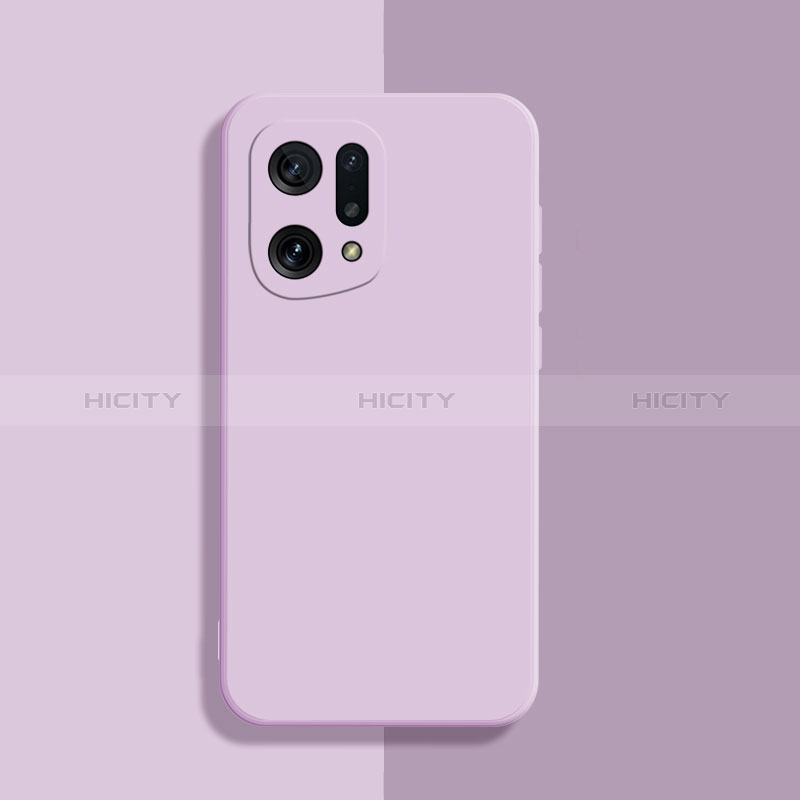 Funda Silicona Ultrafina Goma 360 Grados Carcasa S03 para Oppo Find X5 5G Purpura Claro