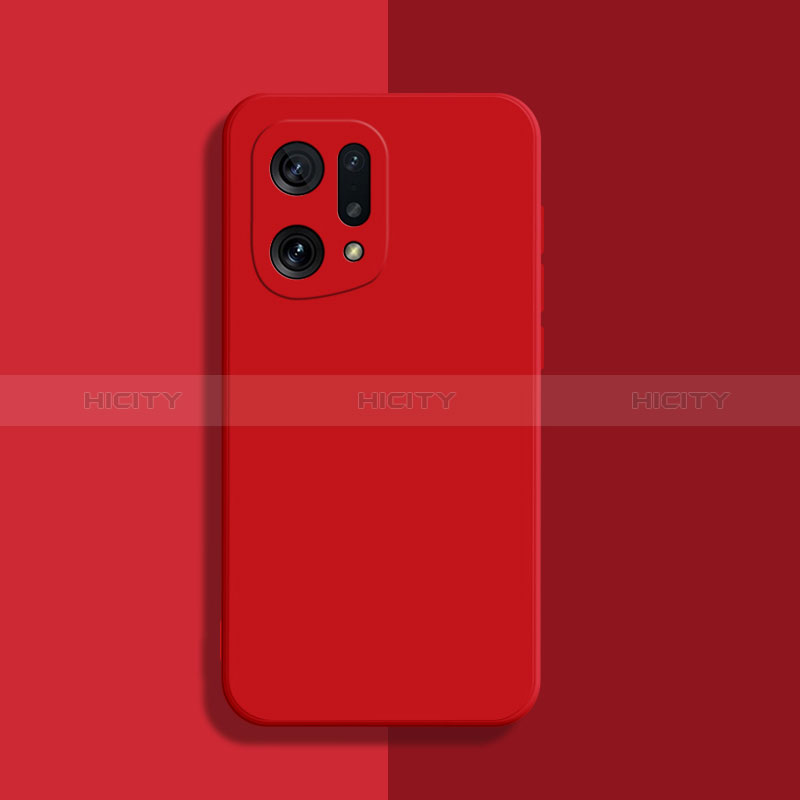 Funda Silicona Ultrafina Goma 360 Grados Carcasa S03 para Oppo Find X5 5G Rojo