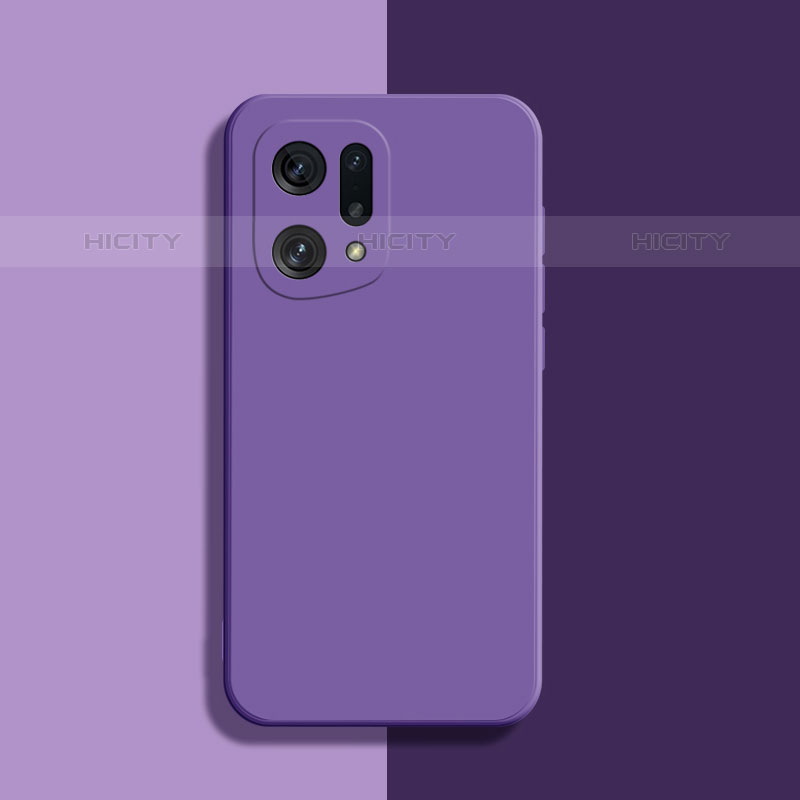 Funda Silicona Ultrafina Goma 360 Grados Carcasa S03 para Oppo Find X5 Pro 5G Morado