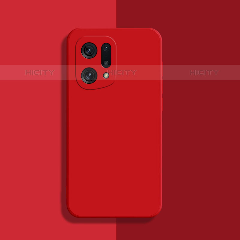 Funda Silicona Ultrafina Goma 360 Grados Carcasa S03 para Oppo Find X5 Pro 5G Rojo