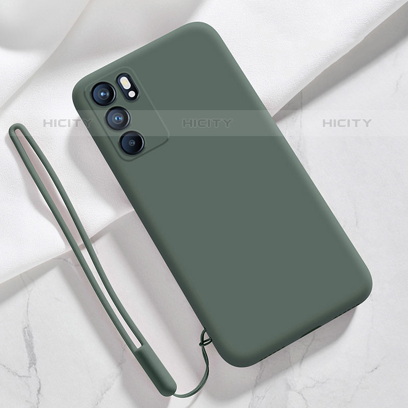 Funda Silicona Ultrafina Goma 360 Grados Carcasa S03 para Oppo Reno6 5G Verde Noche