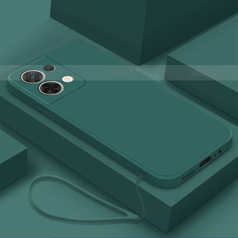 Funda Silicona Ultrafina Goma 360 Grados Carcasa S03 para Oppo Reno8 5G Verde Noche