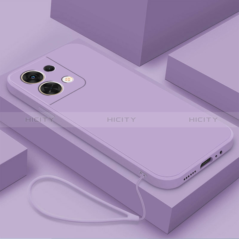 Funda Silicona Ultrafina Goma 360 Grados Carcasa S03 para Oppo Reno9 Pro+ Plus 5G Purpura Claro