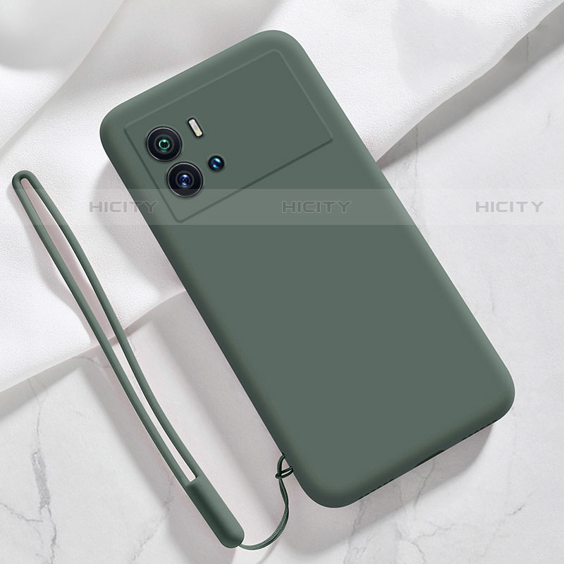 Funda Silicona Ultrafina Goma 360 Grados Carcasa S03 para Vivo iQOO 9 5G Verde Noche