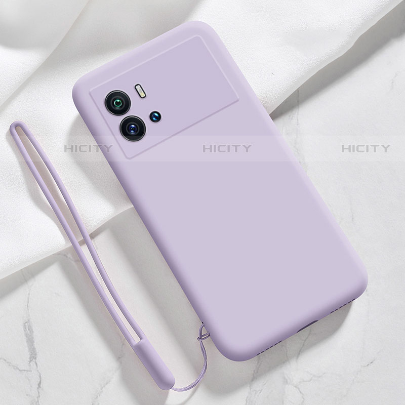 Funda Silicona Ultrafina Goma 360 Grados Carcasa S03 para Vivo iQOO 9 Pro 5G Purpura Claro