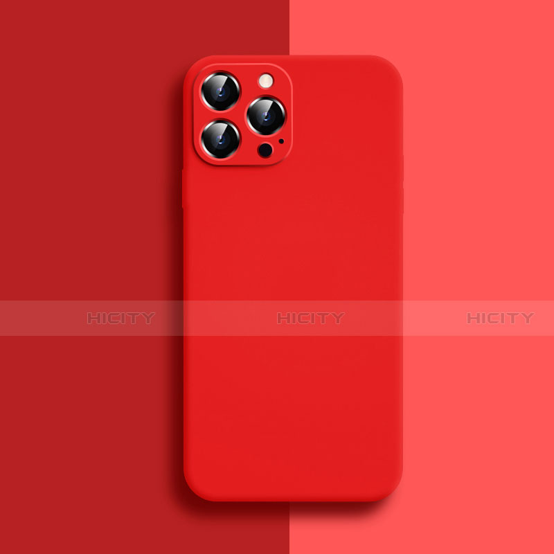 Funda Silicona Ultrafina Goma 360 Grados Carcasa S04 para Apple iPhone 15 Pro Max Rojo