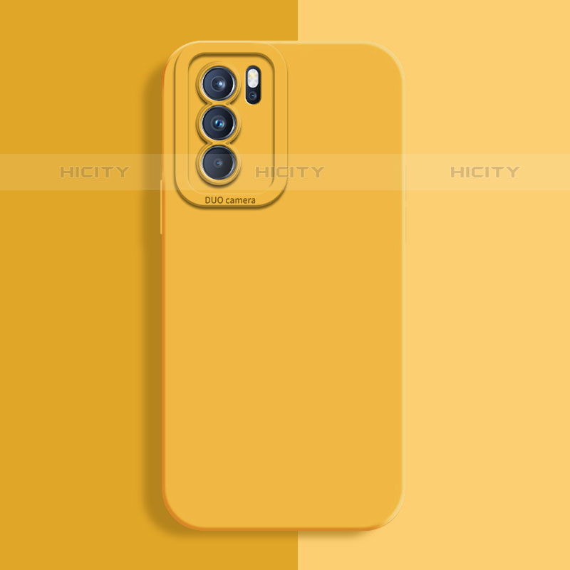 Funda Silicona Ultrafina Goma 360 Grados Carcasa S04 para Oppo Reno6 5G Amarillo