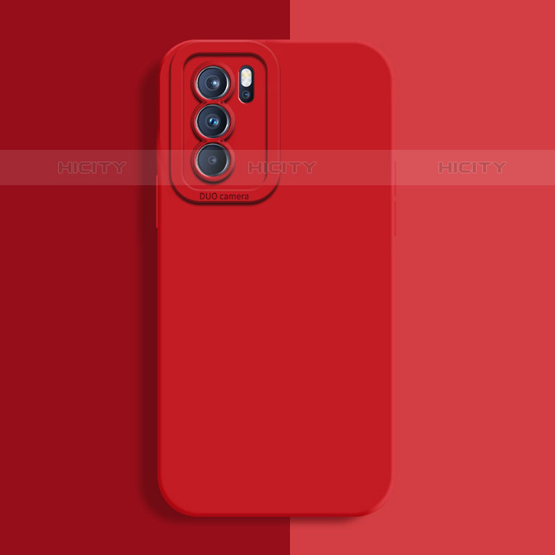 Funda Silicona Ultrafina Goma 360 Grados Carcasa S04 para Oppo Reno6 5G Rojo