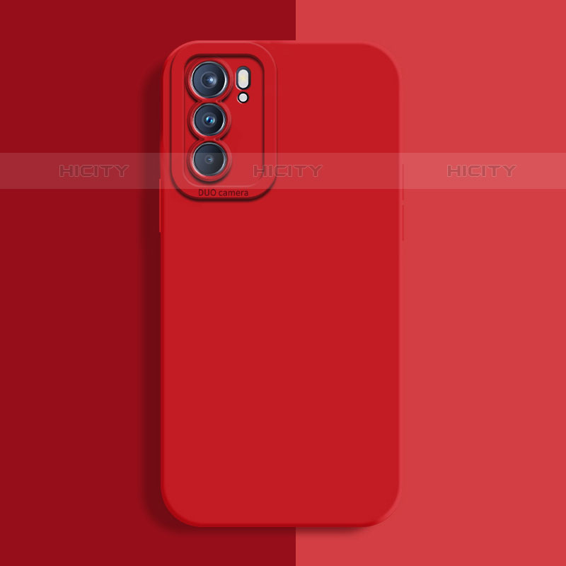 Funda Silicona Ultrafina Goma 360 Grados Carcasa S04 para Oppo Reno6 Pro 5G India Rojo