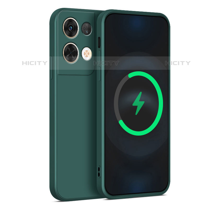 Funda Silicona Ultrafina Goma 360 Grados Carcasa S04 para Oppo Reno8 5G Verde Noche