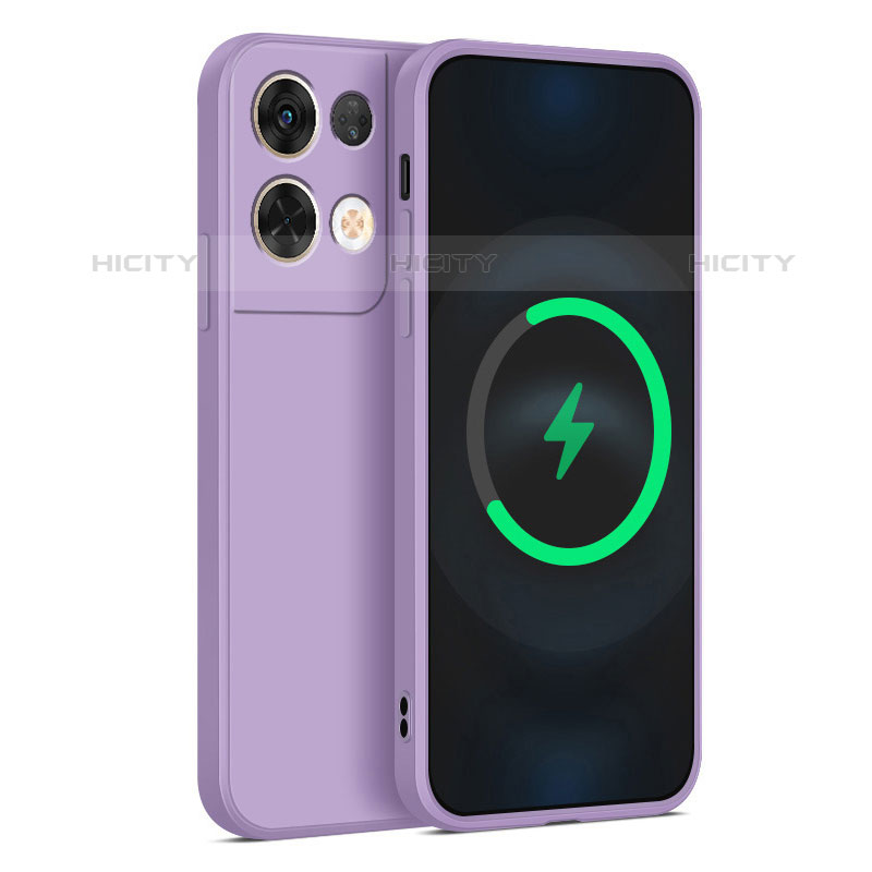 Funda Silicona Ultrafina Goma 360 Grados Carcasa S04 para Oppo Reno8 Pro 5G Morado