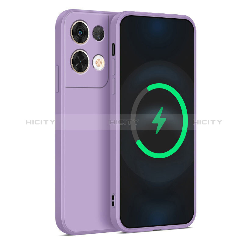 Funda Silicona Ultrafina Goma 360 Grados Carcasa S04 para Oppo Reno9 Pro+ Plus 5G Morado