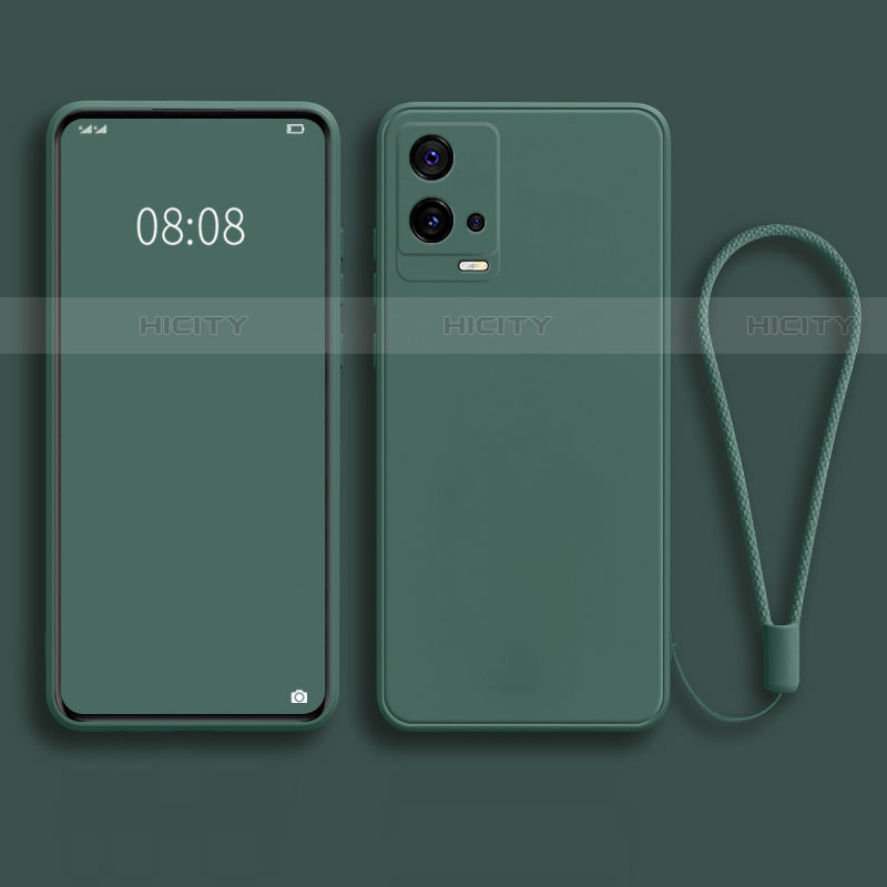 Funda Silicona Ultrafina Goma 360 Grados Carcasa S04 para Vivo iQOO 8 Pro 5G Verde