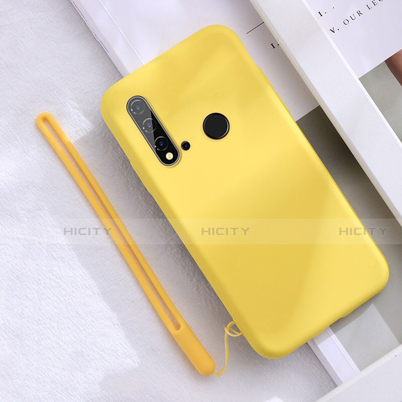 Funda Silicona Ultrafina Goma 360 Grados Carcasa S05 para Huawei Nova 5i Amarillo