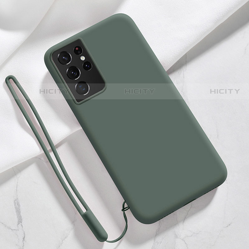 Funda Silicona Ultrafina Goma 360 Grados Carcasa S05 para Samsung Galaxy S22 Ultra 5G Verde Noche