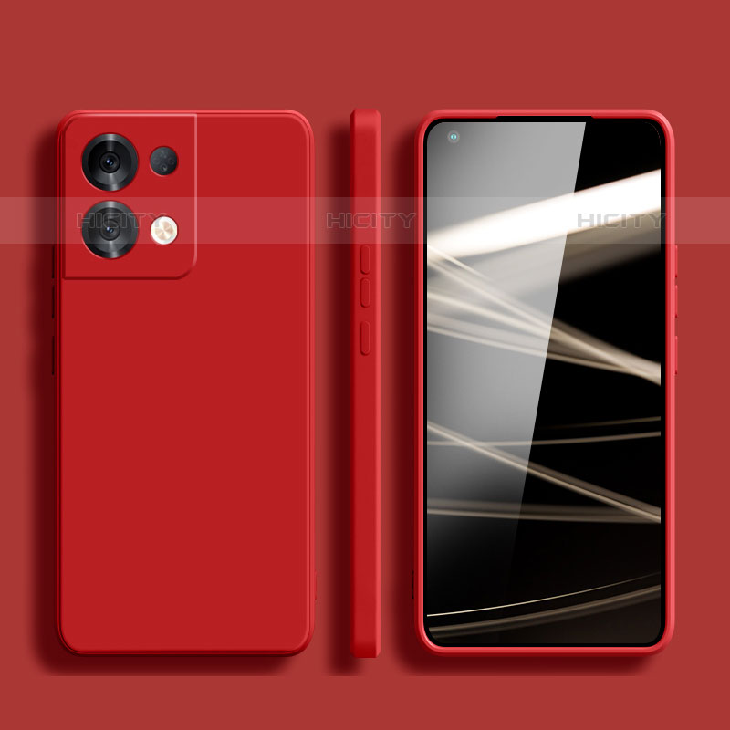 Funda Silicona Ultrafina Goma 360 Grados Carcasa S06 para Oppo Reno8 5G Rojo