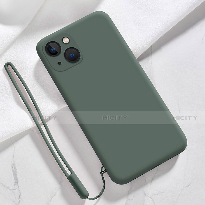 Funda Silicona Ultrafina Goma 360 Grados Carcasa S08 para Apple iPhone 13 Mini Verde