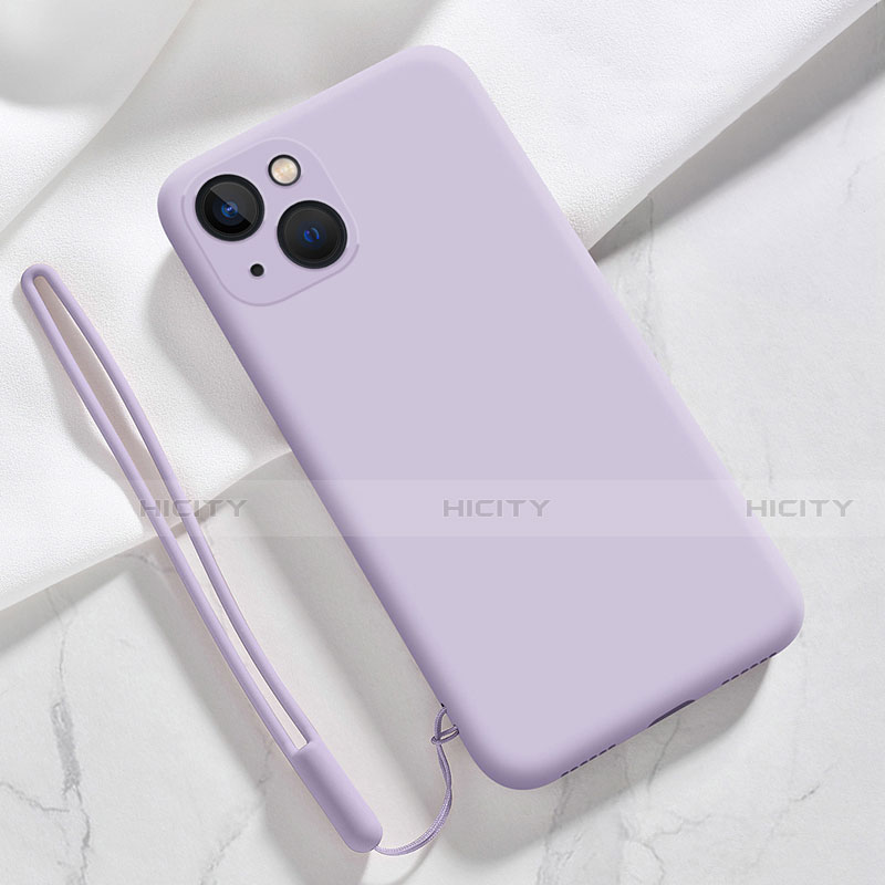 Funda Silicona Ultrafina Goma 360 Grados Carcasa S08 para Apple iPhone 14 Purpura Claro