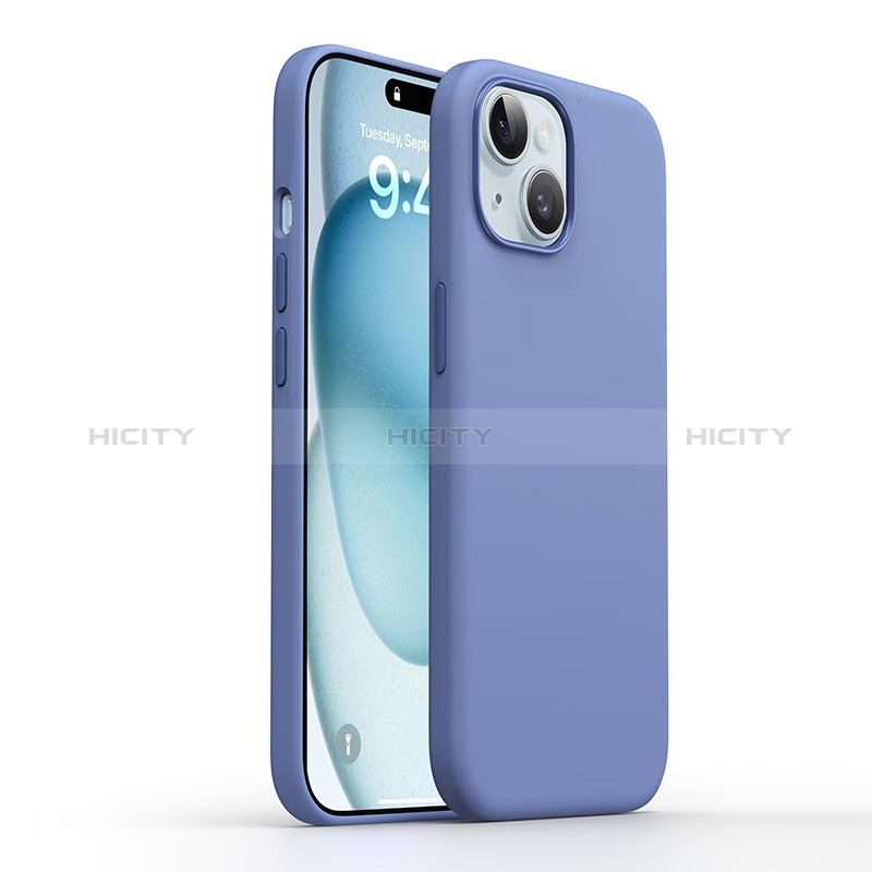 Funda Silicona Ultrafina Goma 360 Grados Carcasa YK1 para Apple iPhone 15 Azul