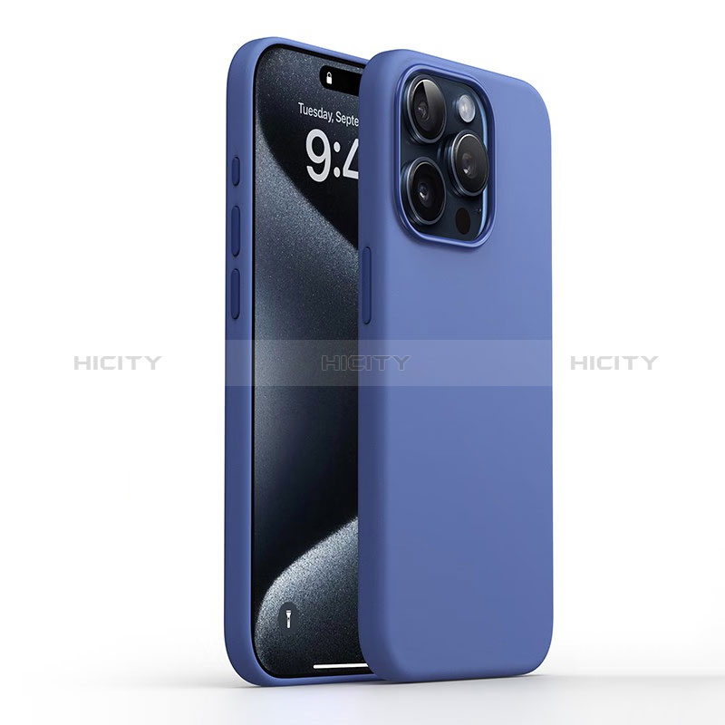 Funda Silicona Ultrafina Goma 360 Grados Carcasa YK1 para Apple iPhone 15 Pro Azul