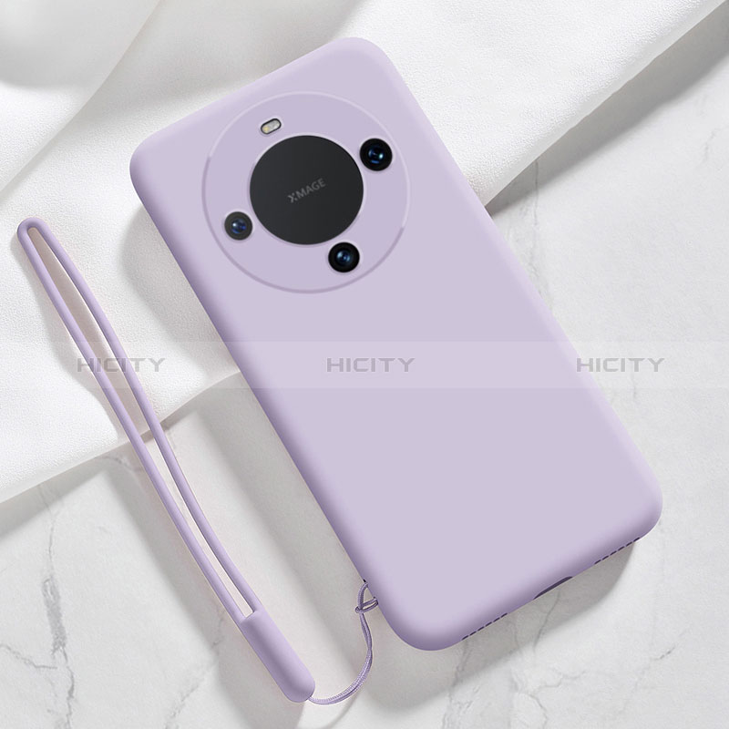 Funda Silicona Ultrafina Goma 360 Grados Carcasa YK1 para Huawei Mate 60 Pro+ Plus Purpura Claro