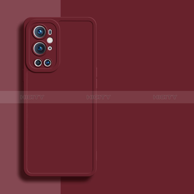 Funda Silicona Ultrafina Goma 360 Grados Carcasa YK1 para OnePlus 9 Pro 5G Rojo Rosa