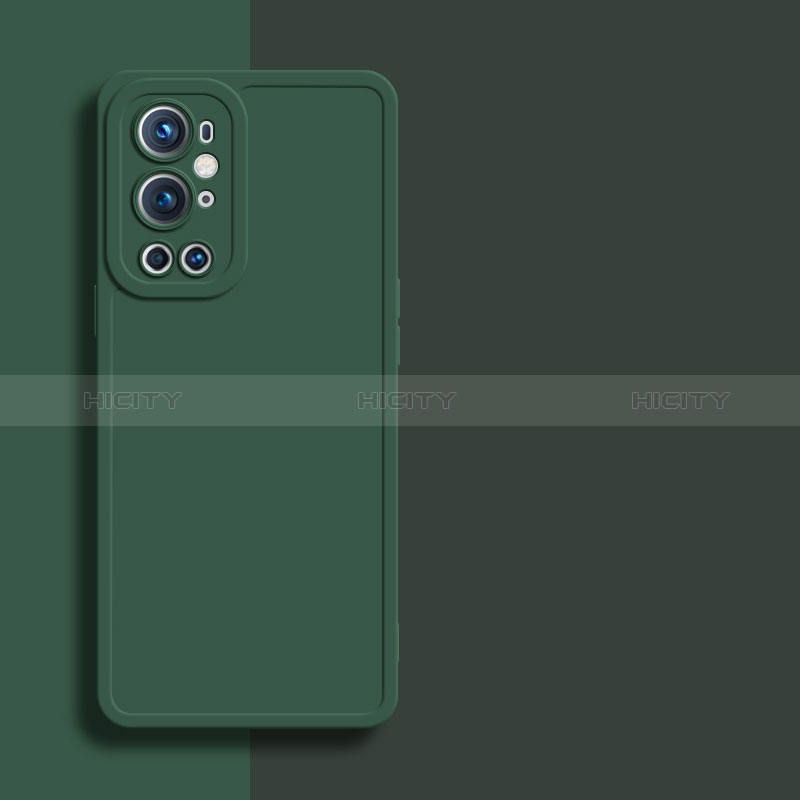 Funda Silicona Ultrafina Goma 360 Grados Carcasa YK1 para OnePlus 9 Pro 5G Verde Noche