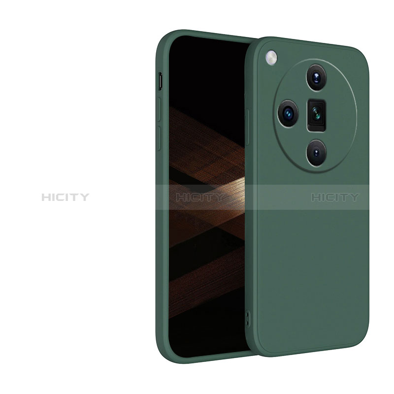 Funda Silicona Ultrafina Goma 360 Grados Carcasa YK1 para Oppo Find X7 5G Verde Noche