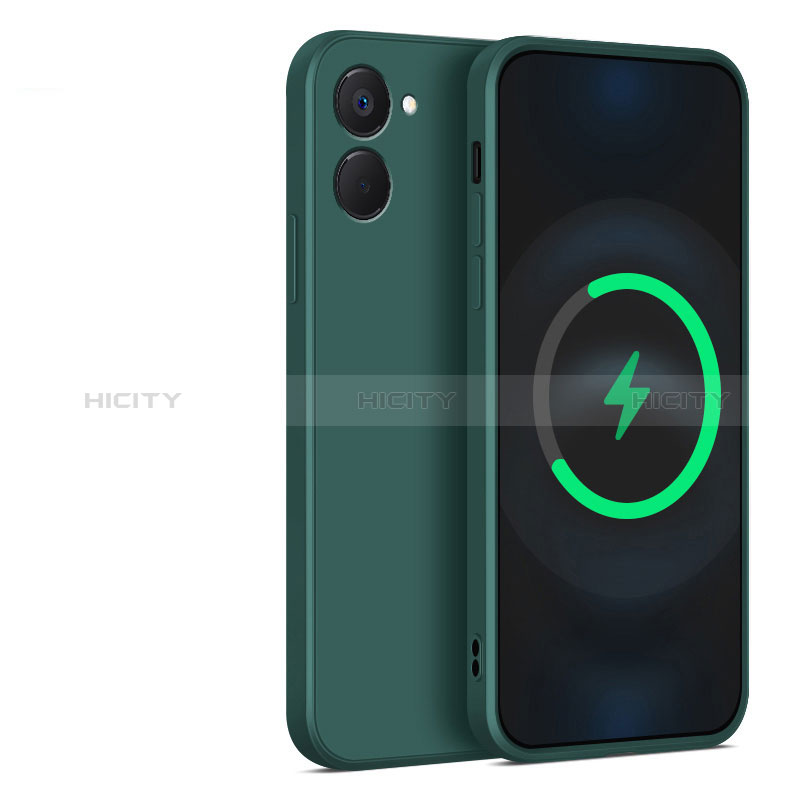 Funda Silicona Ultrafina Goma 360 Grados Carcasa YK1 para Realme V20 5G Verde Noche