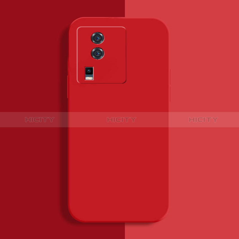 Funda Silicona Ultrafina Goma 360 Grados Carcasa YK1 para Vivo iQOO Neo7 SE Rojo