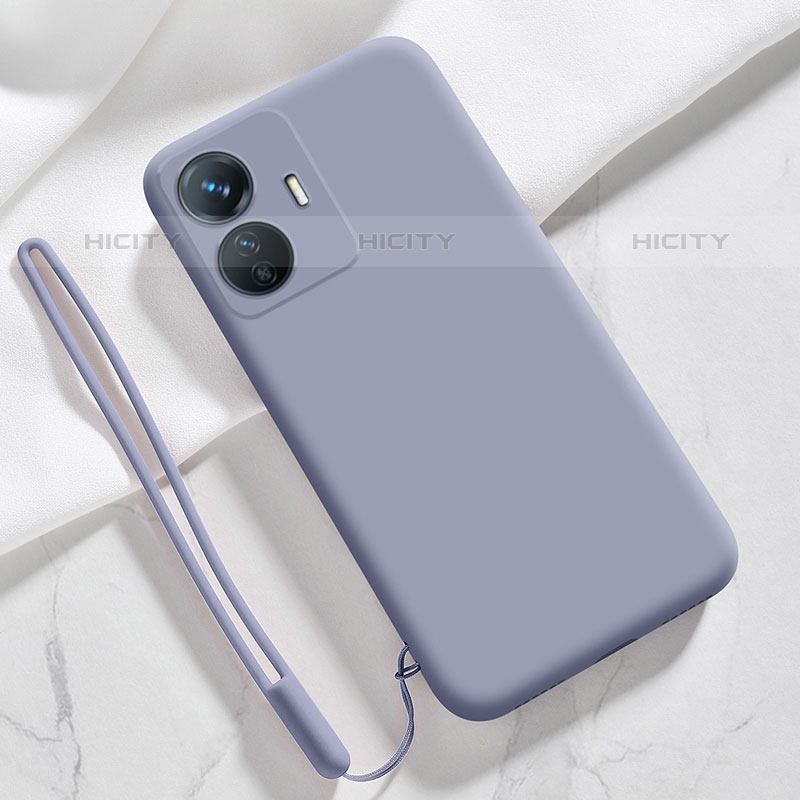 Funda Silicona Ultrafina Goma 360 Grados Carcasa YK1 para Vivo iQOO Z6 Lite 5G Gris Lavanda