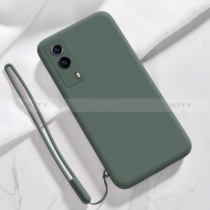 Funda Silicona Ultrafina Goma 360 Grados Carcasa YK1 para Vivo T1x 5G Verde Noche