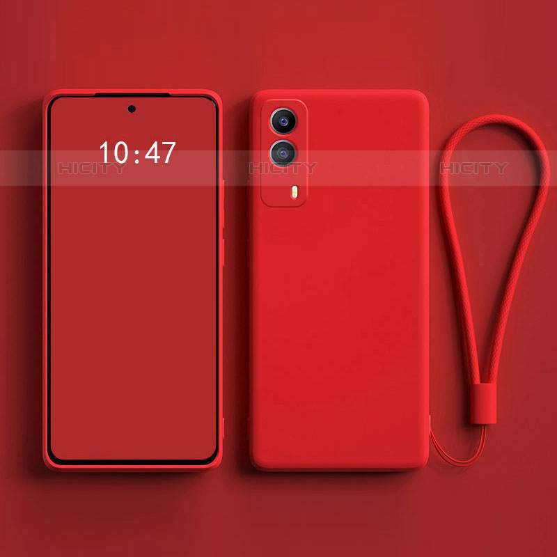 Funda Silicona Ultrafina Goma 360 Grados Carcasa YK1 para Vivo V21e 5G Rojo