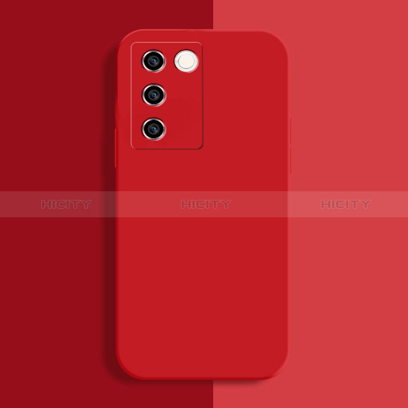 Funda Silicona Ultrafina Goma 360 Grados Carcasa YK1 para Vivo V27 5G Rojo