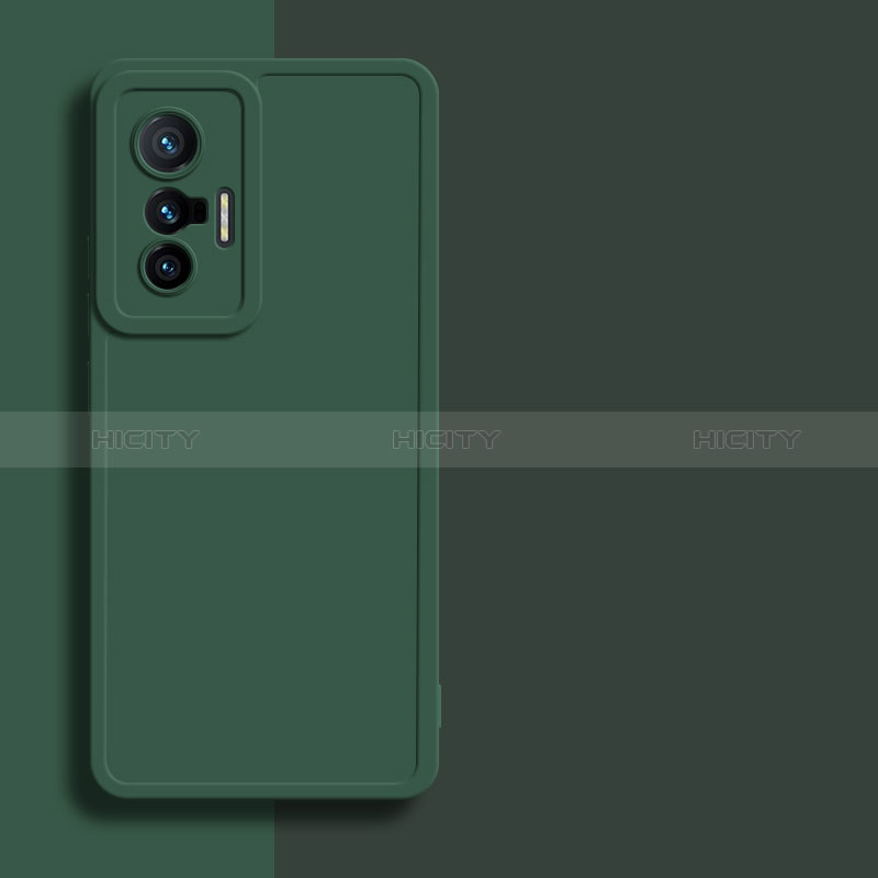 Funda Silicona Ultrafina Goma 360 Grados Carcasa YK1 para Vivo X70t Verde Noche