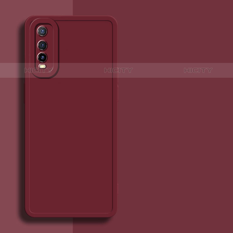 Funda Silicona Ultrafina Goma 360 Grados Carcasa YK1 para Vivo Y70S 5G Rojo