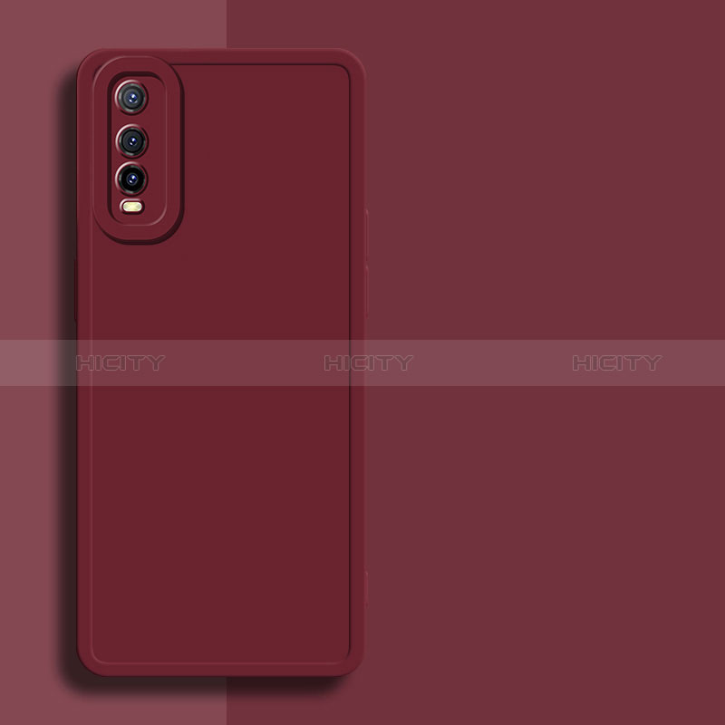 Funda Silicona Ultrafina Goma 360 Grados Carcasa YK1 para Vivo Y70t 5G Rojo