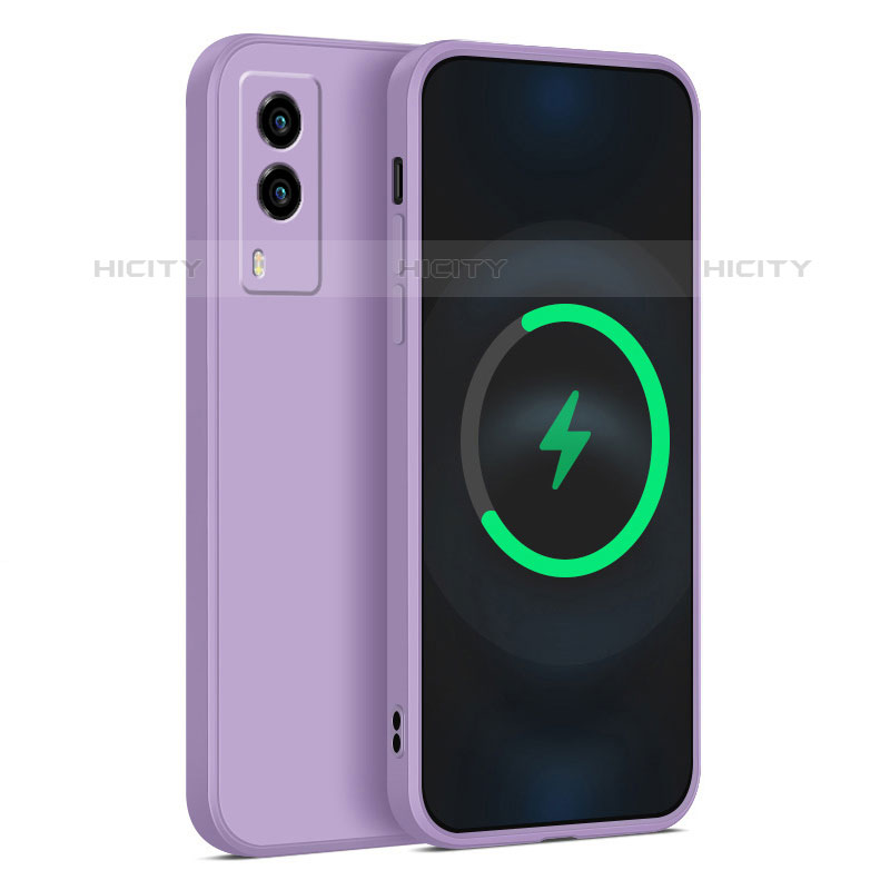 Funda Silicona Ultrafina Goma 360 Grados Carcasa YK1 para Vivo Y71t 5G Purpura Claro