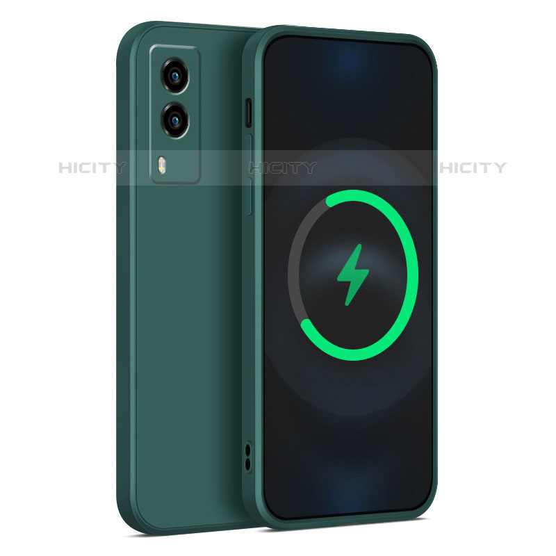 Funda Silicona Ultrafina Goma 360 Grados Carcasa YK1 para Vivo Y71t 5G Verde Noche